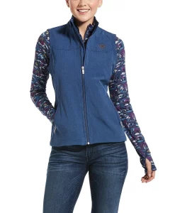 Ariat Women's New Team Marine Blue Full-Zip Softshell Vest #10032728