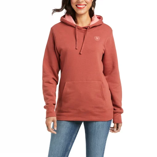 Ariat Women's R.E.A.L Arm Logo Marsala Hoodie #10037574