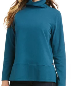 Ariat Women's R.E.A.L Funnel Eurasian Teal Sweater #10037341