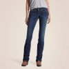 Ariat Women's R.E.A.L Mid Rise Stretch Icon Stackable Straight Leg Jean #10017217