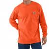 Carhartt Men's Loose Fit Heavyweight LS Pocket T-Shirt - Bright Orange #K126