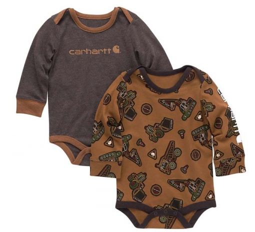 Carhartt Boys' Long-Sleeve Construction 2-Piece Bodysuit Set #CG8889