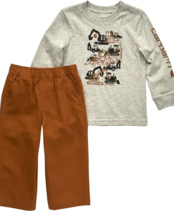 Carhartt Boys' Long-Sleeve T-Shirt & Canvas Pants Set (Infant) #CG8903