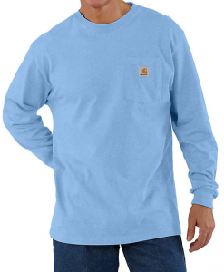 arhartt Men's Loose Fit Heavyweight LS Pocket T-Shirt - Skystone Heather #K126